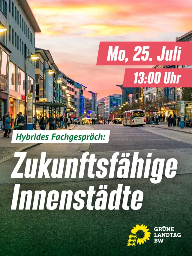 Einladung hybrides Fachgespräch „Zukunftsfähige Innenstädte“ | digital oder im Haus der Abgeordneten