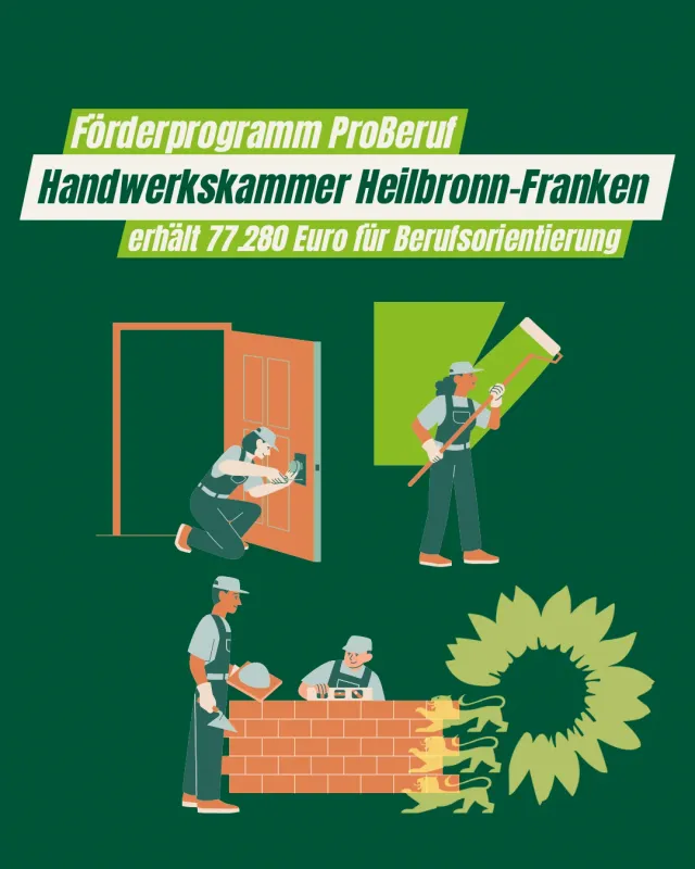 Handwerkskammer Heilbronn-Franken erhält über 77.000 Euro für Förderprogramm ProBeruf
